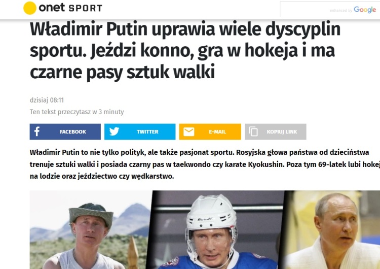 Teskt o Putinie na Onet.pl