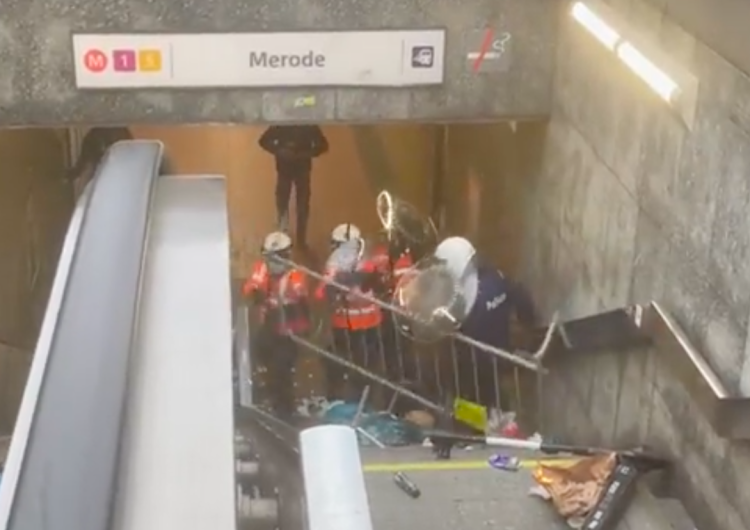  [VIDEO VIRAL] Dantejskie sceny w Brukseli. Policja uciekła do metra przed demonstrantami
