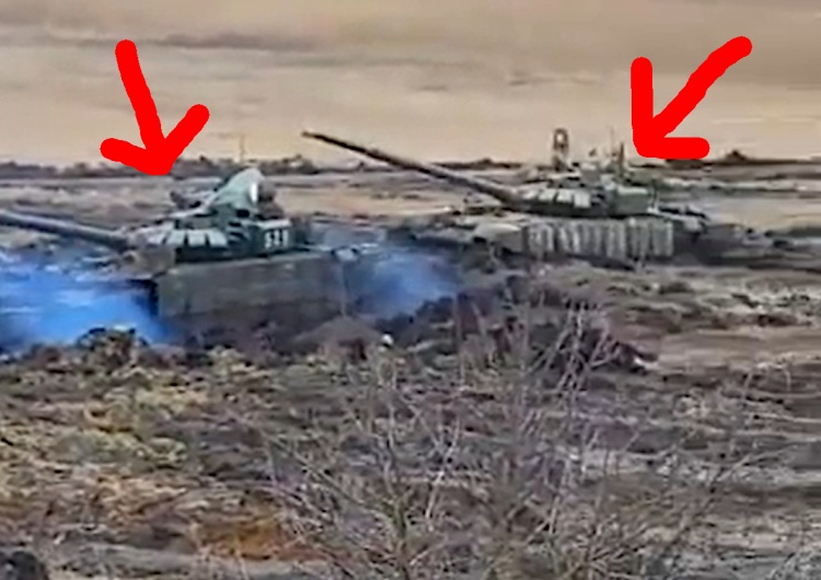 zakopane w błocie rosyjskie czołgi T-90 „Rosyjska armia vs globalne ocieplenie”. Film z rosyjskimi czołgami zakopanymi w błocie hitem Twittera [WIDEO]