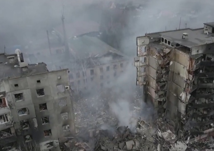 Skutki rosyjskich bombardowań w Borodziance