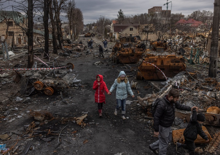 Bucza, Ukraina, 06 kwietnia 2022 r. [nagranie] 