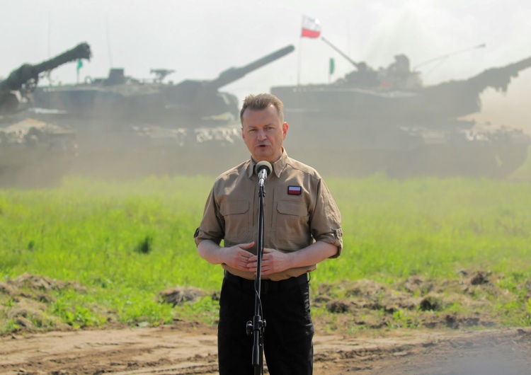 Szef MON Mariusz Błaszczak na poligonie w Orzyszu Minister Błaszczak: To Niemcy budowali siłę militarną Putina