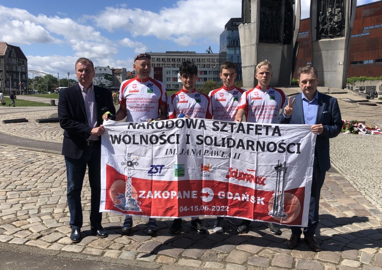  Piotr Duda powitał w Gdańsku Narodową Sztafetę Wolności i Solidarności im. Jana Pawła II [FOTO]