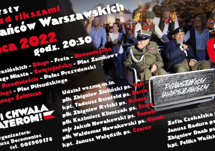  [List do Redakcji] Już 31 lipca odbędzie się Uroczysty Przejazd Powstańców Warszawskich rikszami