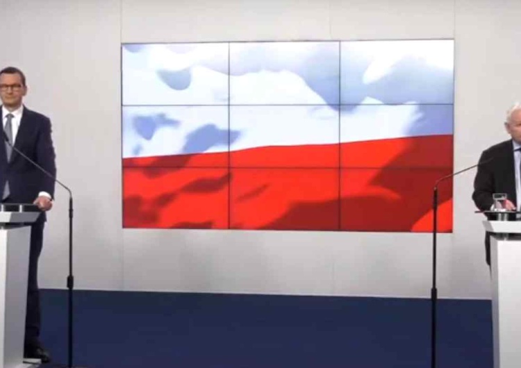 Konferencja prasowa z udziałem Jarosława Kaczyńskiego i Mateusza Morawieckiego  „Dziś Europa mówi po polsku”. PiS prezentuje nowy spot [WIDEO]