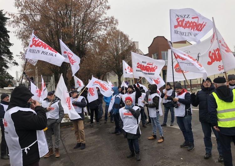 Pikieta Solidarności pod Browarem Braniewo.