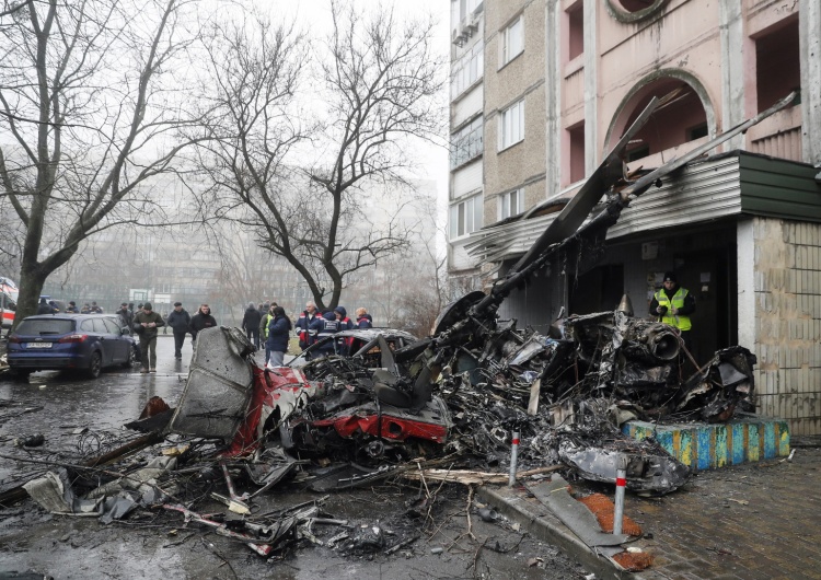 miejsce katastrofy Katastrofa śmigłowca na Ukrainie. Prezydent Zełenski zlecił śledztwo