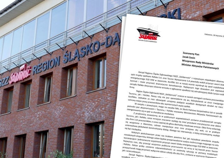 Śląsko-dąbrowska „Solidarność” chce mediacji ministerstwa w konflikcie Tauronu i Rafako