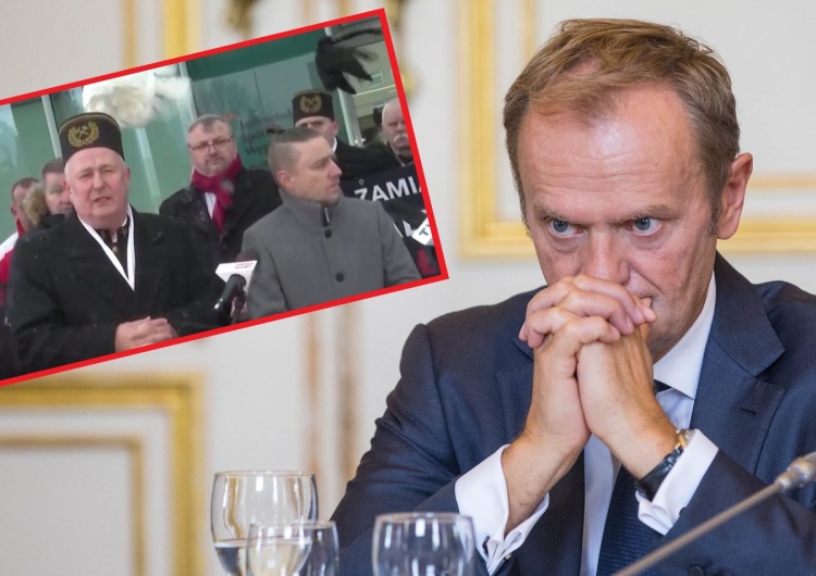 Donald Tusk / górnicy na konferencji prasowej „Zostałem postrzelony w skroń z czterech metrów”. Górnicy ostro odpowiadają Tuskowi. Będzie pozew [WIDEO]