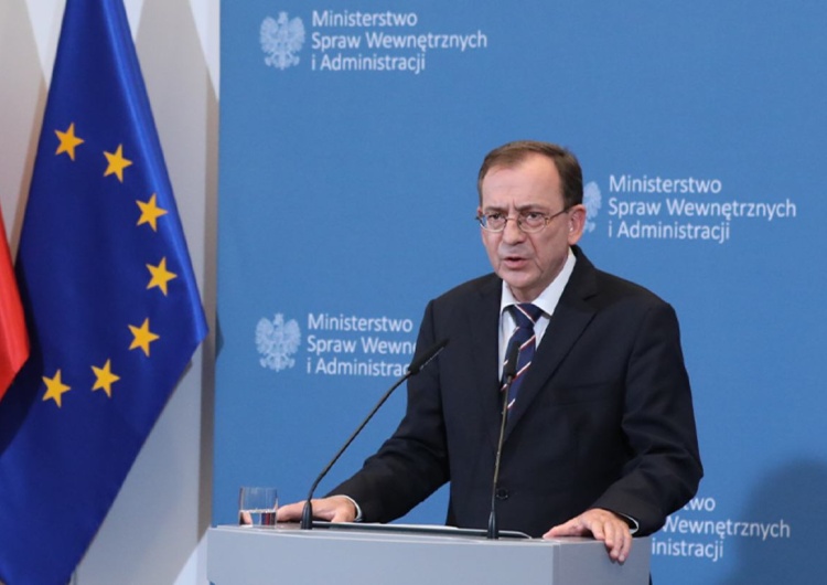 Minister Spraw Wewnętrznych i Administracji Mariusz Kamiński Jest reakcja polskiego rządu na dzisiejsze decyzje Białorusi