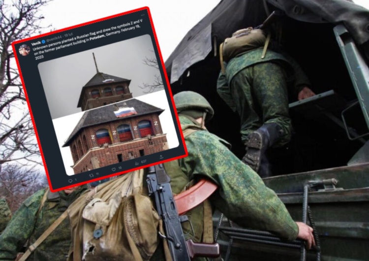 „Tagesspiegel”: W przeddzień rocznicy agresji Rosji na Ukrainę w Poczdamie powiewa rosyjska flaga i symbole „Z”