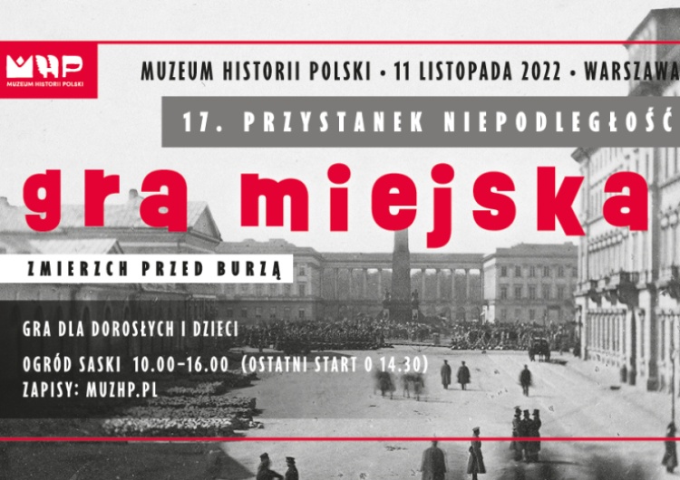 Materiały organizatora Aktywne świętowanie Niepodległości - gra miejska „Zmierzch przed burzą” oraz gra dla dzieci „Mali reporterzy” - ruszyły zapisy