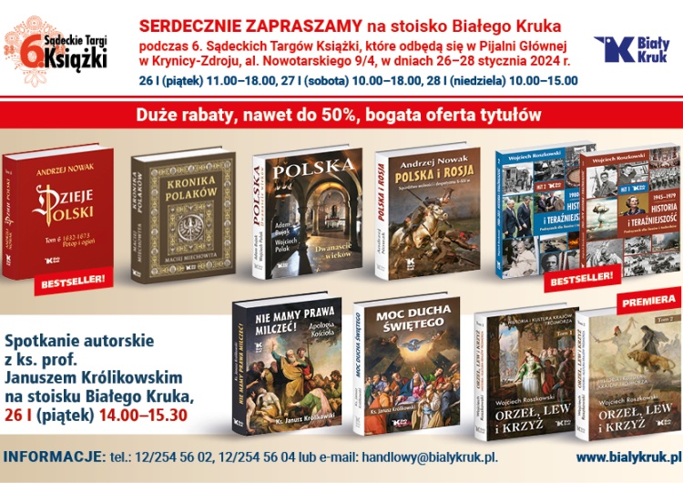  Biały Kruk na 6. Sądeckich Targach Książki w Krynicy-Zdroju – 26-28 stycznia 2024 r. 