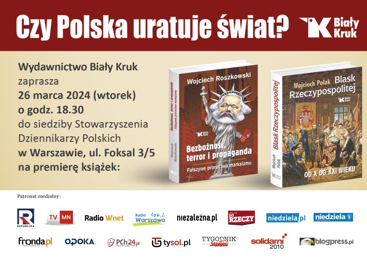  Czy Polska uratuje świat? Dwie premiery, dwóch wybitnych profesorów. Wykłady, kiermasz książek