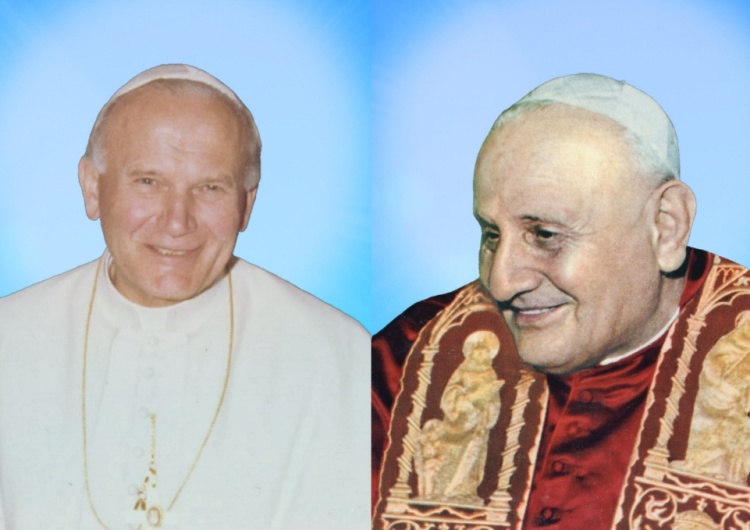 Od lewej: Jan Paweł II, Jan XXIII Rocznica kanonizacji dwóch papieży związanych głęboko z Matką Bożą Jasnogórską