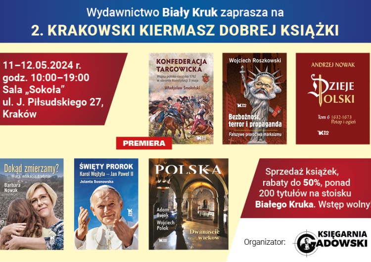 2. krakowski kiermasz dobrej ksiażki Biały Kruk na 2. Krakowskim Kiermaszu Dobrej Książki. Zapraszamy 11 i 12 maja do „Sokoła”!